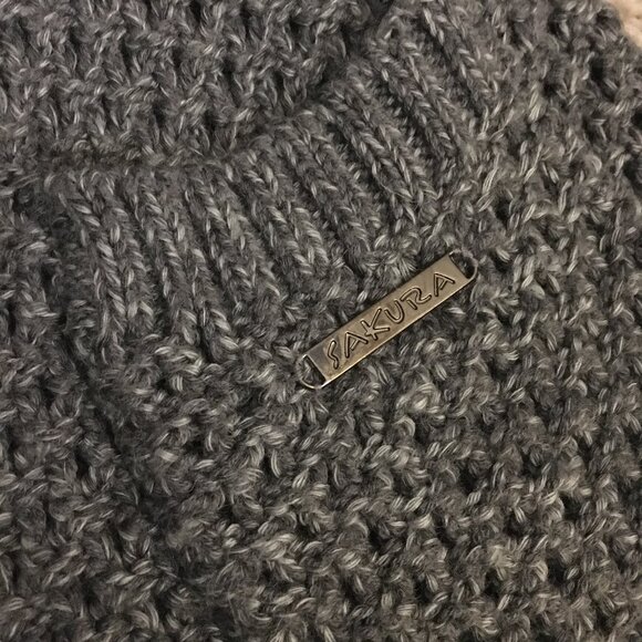 Sakura Wool Blend Buttoned High Collar Grey Knit Cardigan - Picture 10 of 16